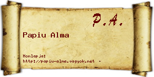 Papiu Alma névjegykártya